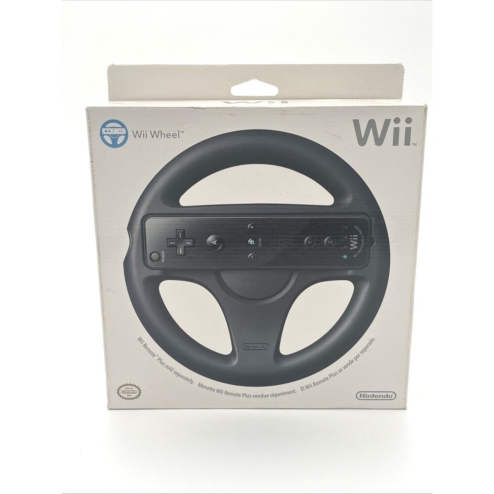 Nintendo Wii Black Wheel Complete in Box CIB Sealed NEW